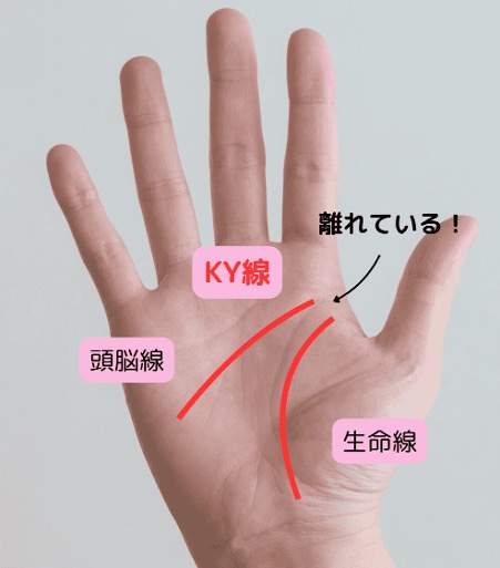 独立心旺盛！KY線とも呼ばれる「離れ型」