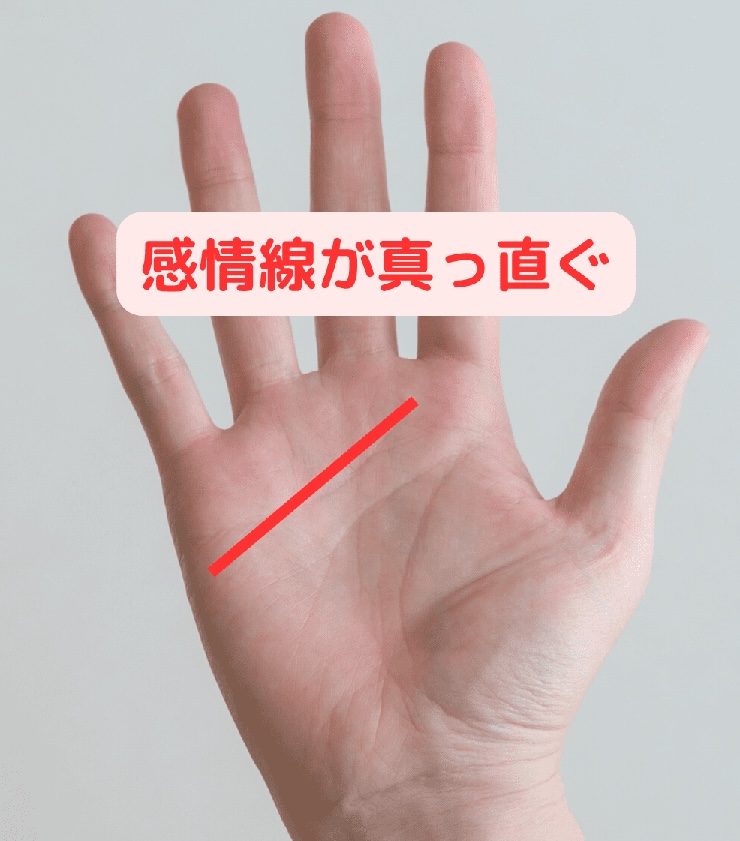 感情線が真っ直ぐ