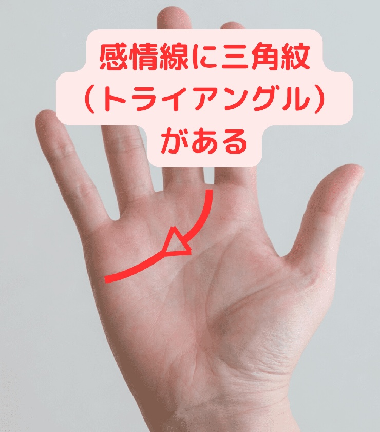 感情線に三角紋（トライアングル）がある